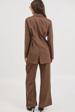 Kassandra Pinstripe Set Chocolate