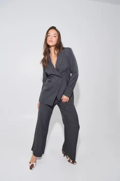 Kassandra Pinstripe Set Grey