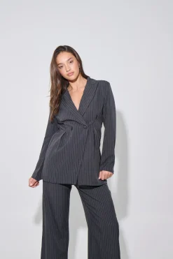 Kassandra Pinstripe Set Grey