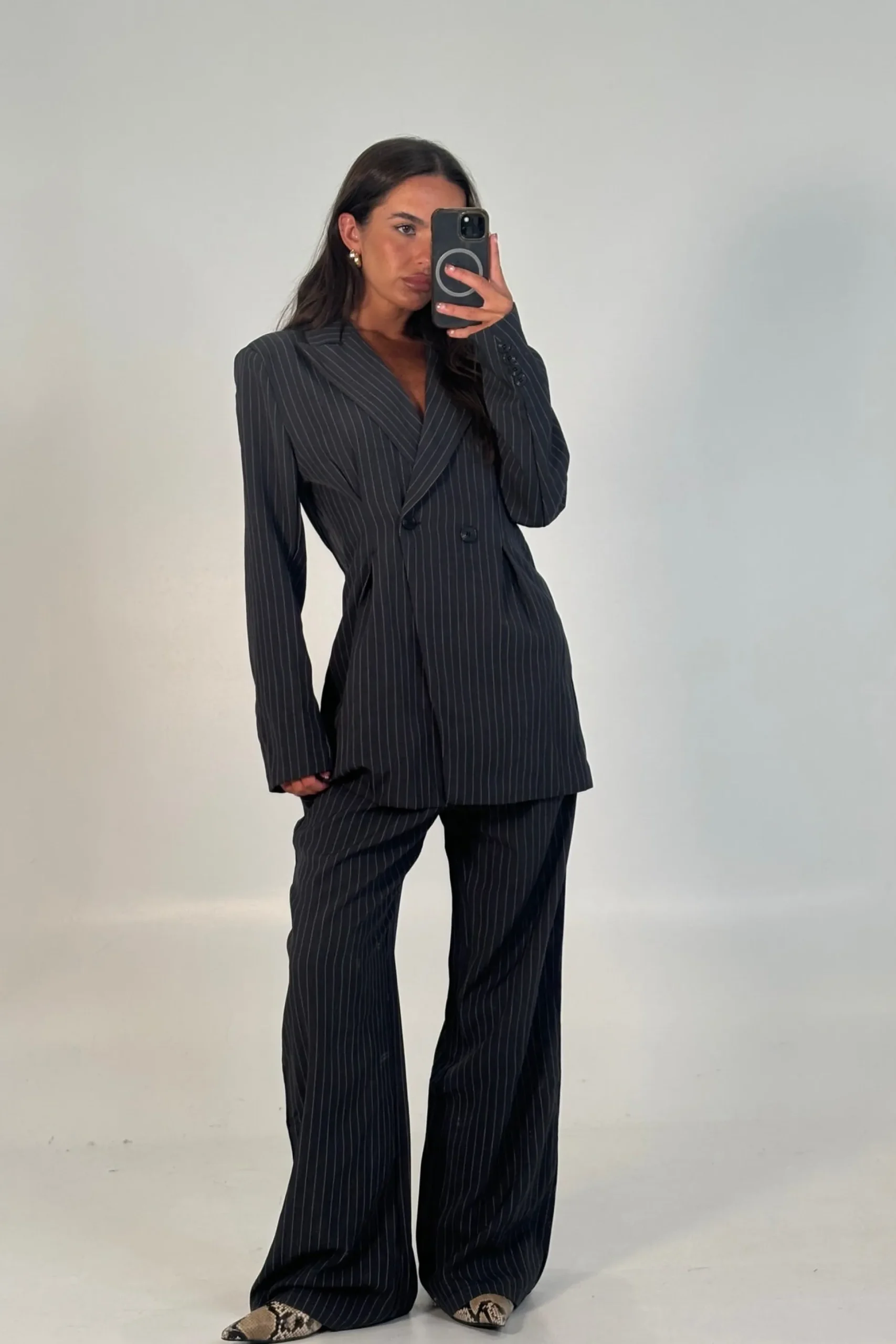 Kassandra Pinstripe Set Grey