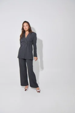 Kassandra Pinstripe Set Grey