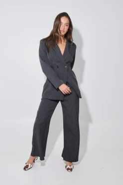 Kassandra Pinstripe Set Grey