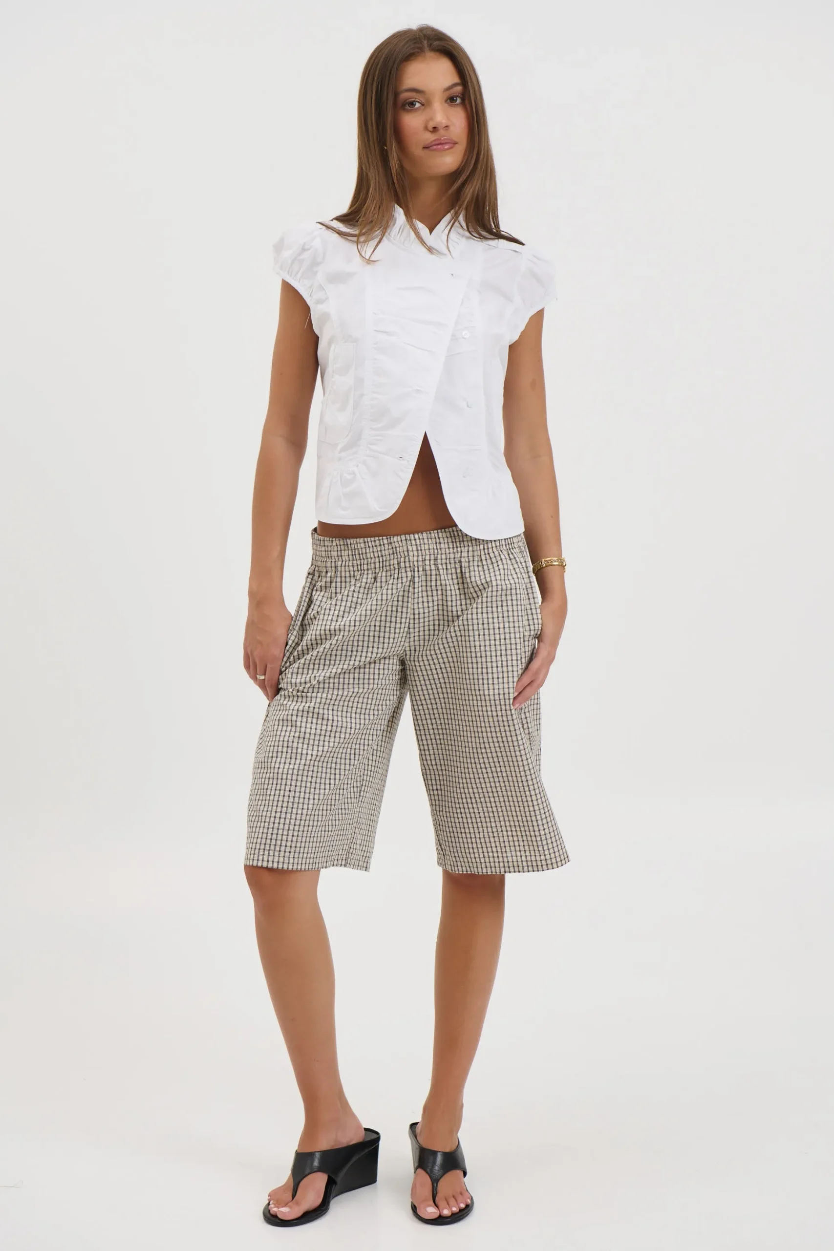 Katherine Short Sleeve Shirt White