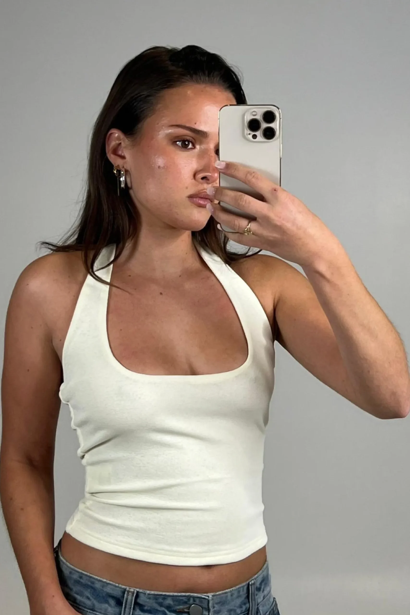 Katya Halterneck Top Off White