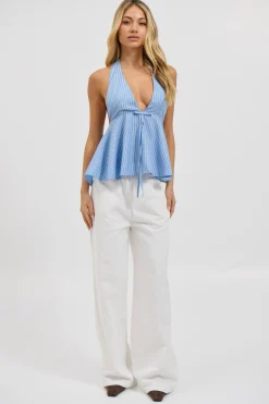 Kenzie Denim Relaxed Pant White