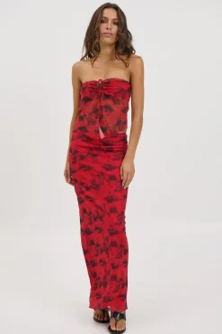 Lani Maxi Skirt Red