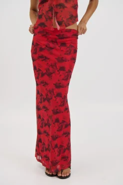 Lani Maxi Skirt Red