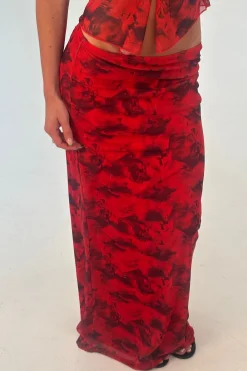 Lani Maxi Skirt Red