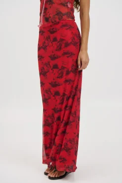 Lani Maxi Skirt Red
