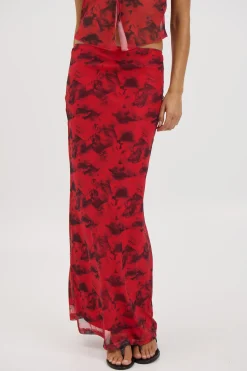Lani Maxi Skirt Red