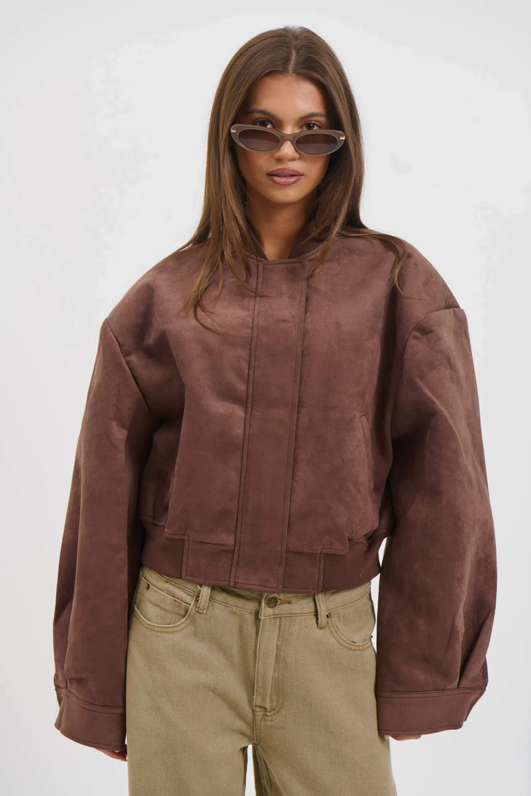 Legacy Suede Bomber Coffee