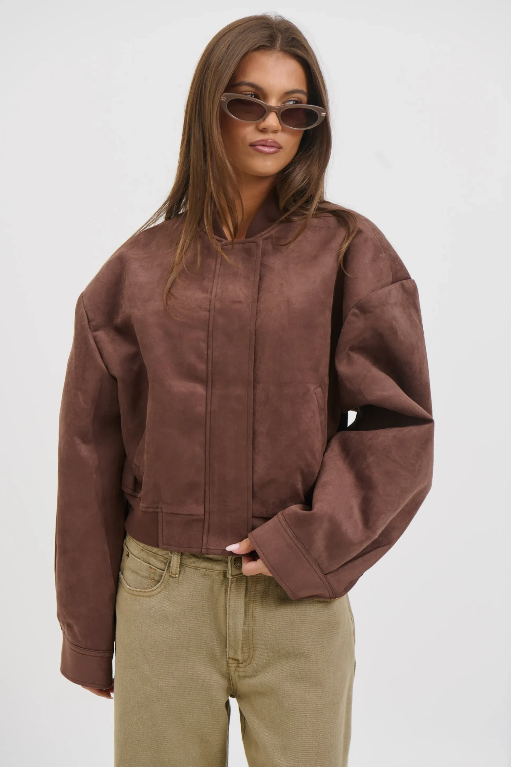 Legacy Suede Bomber Coffee