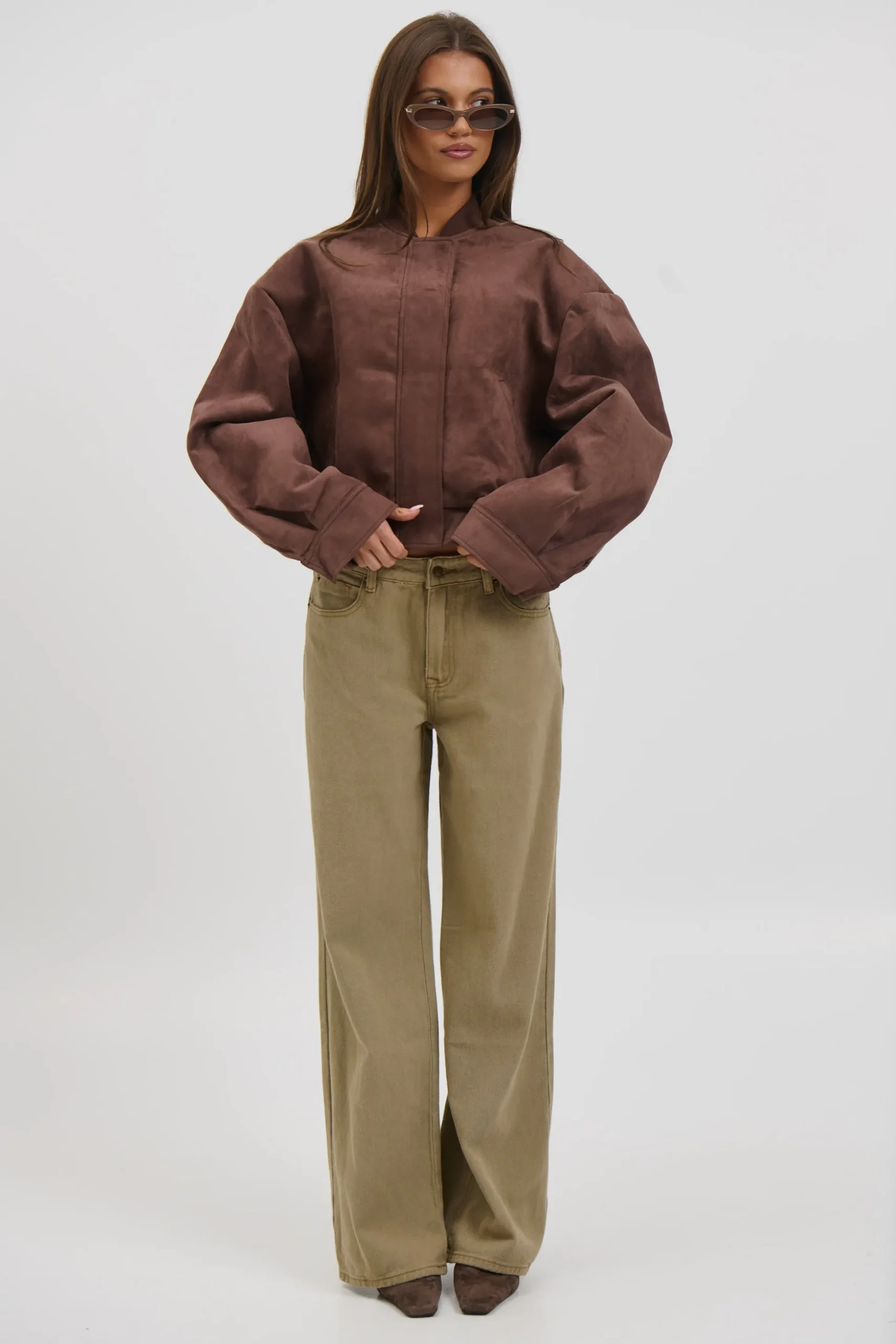 Legacy Suede Bomber Coffee