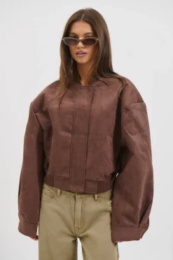 Legacy Suede Bomber Coffee