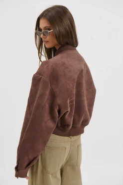 Legacy Suede Bomber Coffee