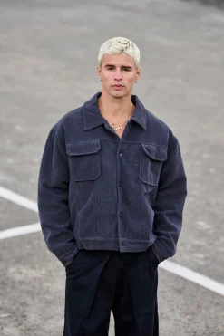 Levi Soft Cord Jacket Dark Grey