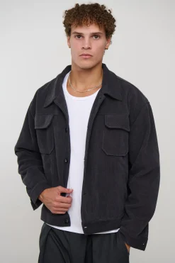 Levi Soft Cord Jacket Dark Grey