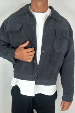 Levi Soft Cord Jacket Dark Grey