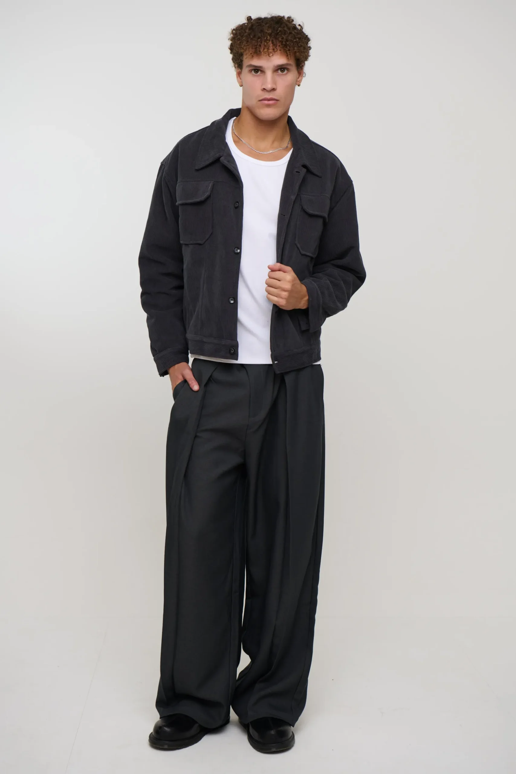 Levi Soft Cord Jacket Dark Grey