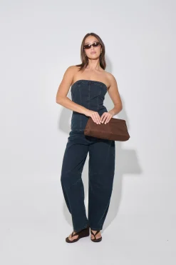 Lex Denim Corset Top Indigo