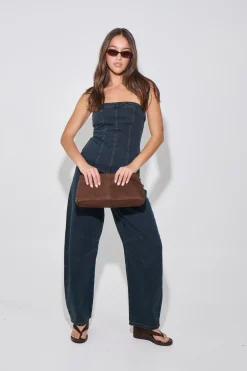 Lex Denim Corset Top Indigo