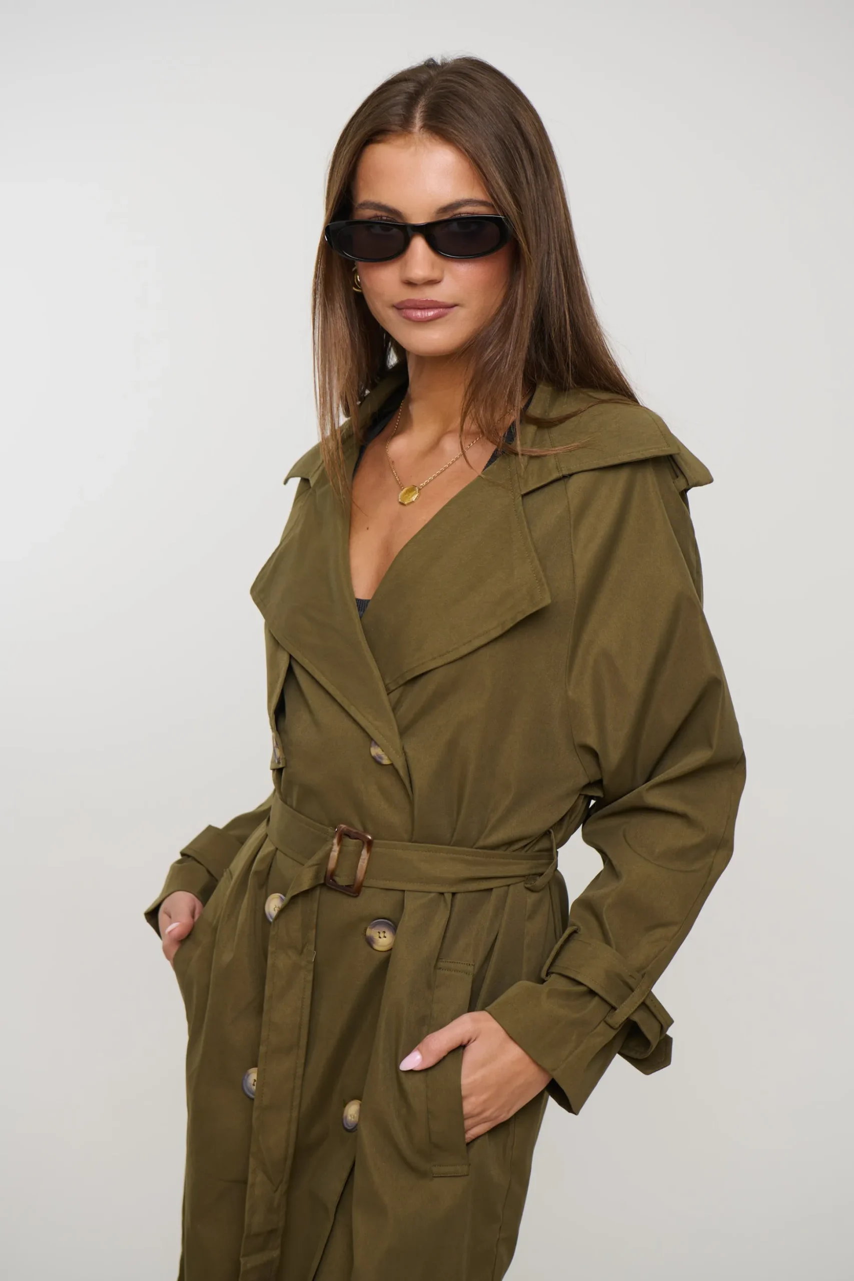 Lia Trench Olive