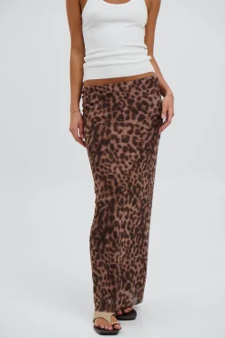 Louie Maxi Skirt Dark Leopard