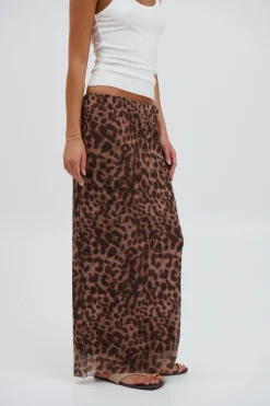 Louie Maxi Skirt Dark Leopard