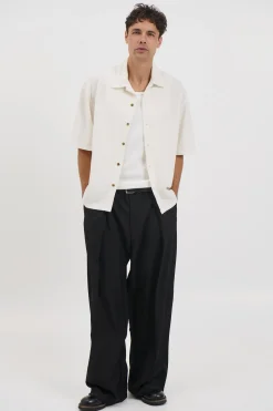 Lucas Drop Shirt Soft Texture White