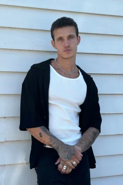 Lucas Drop Shirt Soft Texture Black