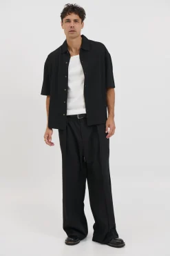Lucas Drop Shirt Soft Texture Black