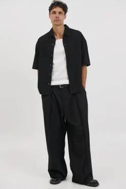 Lucas Drop Shirt Soft Texture Black