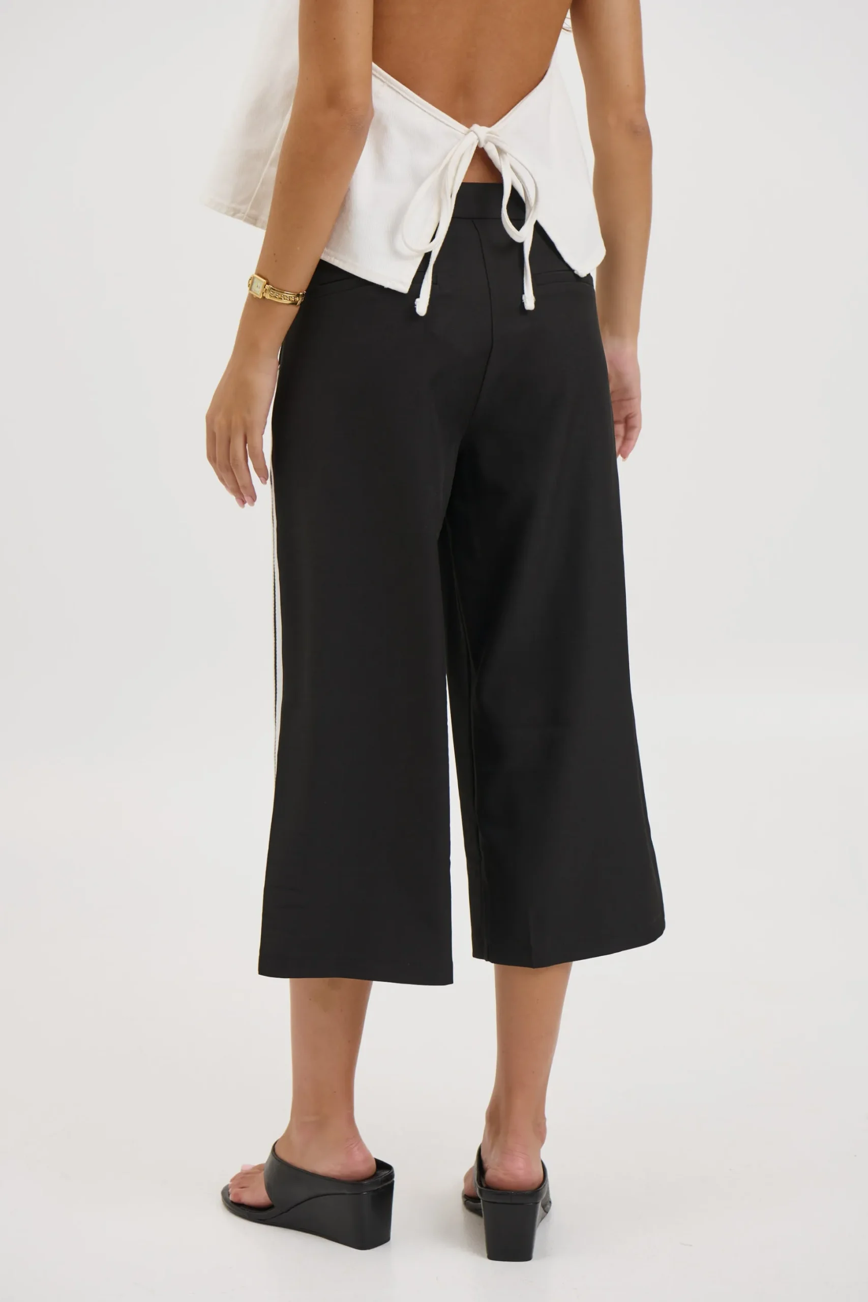 Lyra Denim Halter White