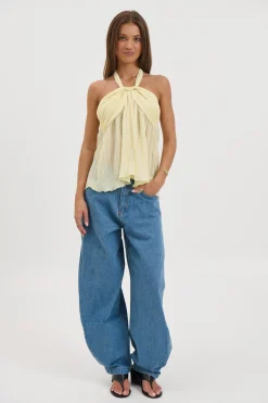 Maddison Halter Top Lemon