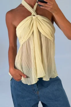 Maddison Halter Top Lemon