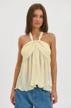 Maddison Halter Top Lemon