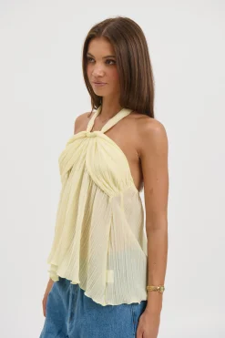 Maddison Halter Top Lemon