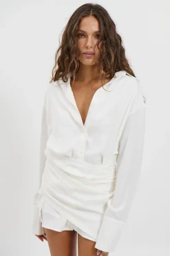 Mae Shirt Dress White
