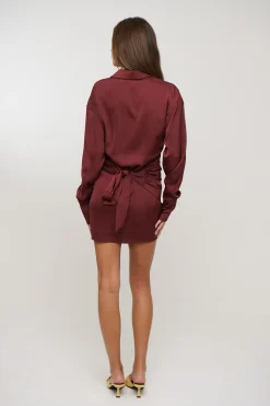 Mae Shirt Dress Wine