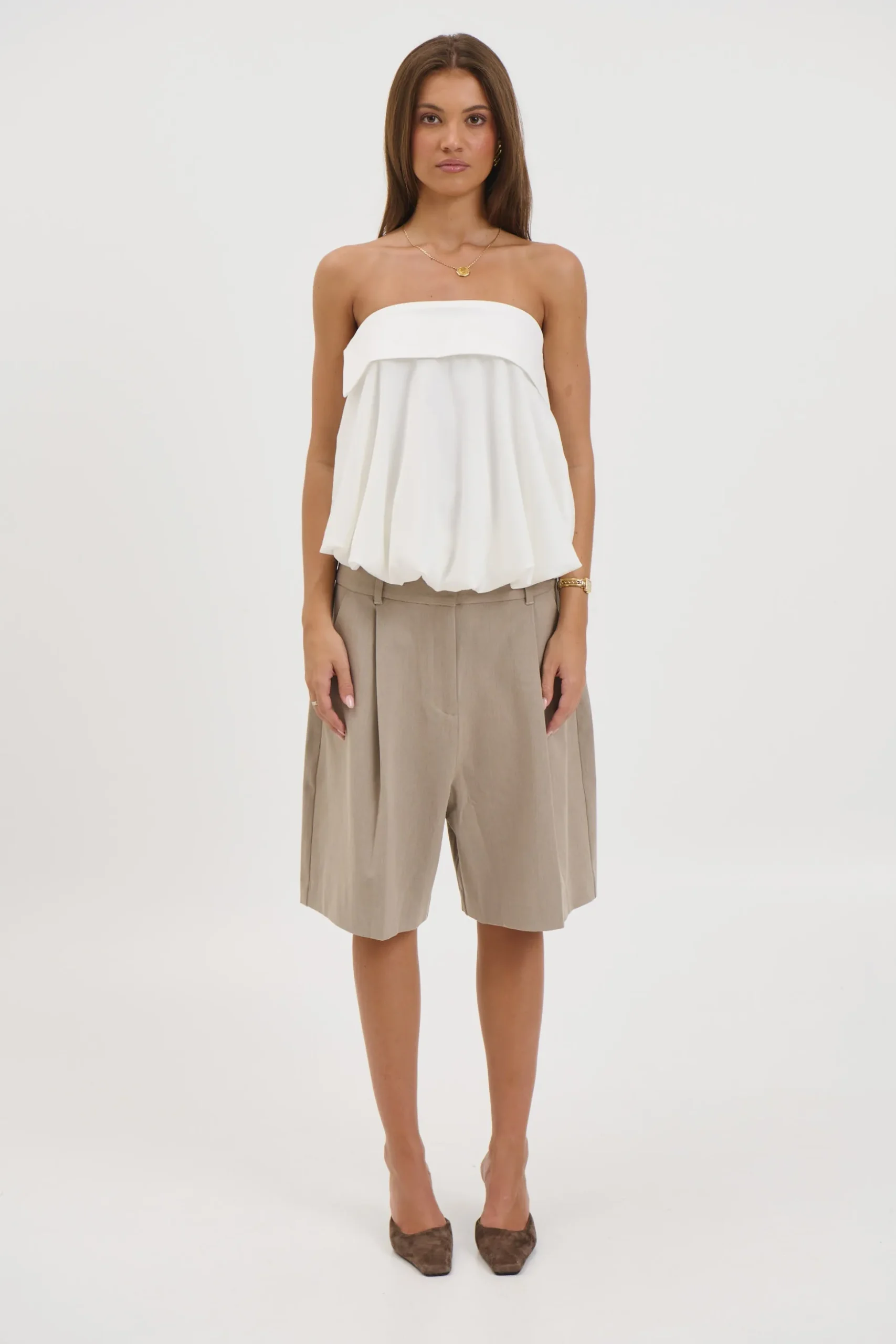 Makenzie Strapless Top White