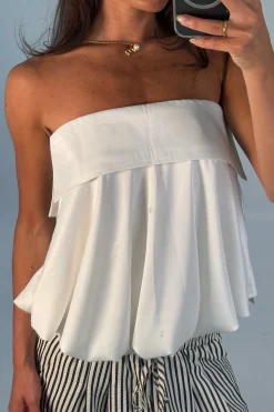 Makenzie Strapless Top White