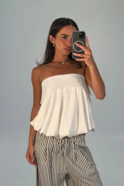 Makenzie Strapless Top White