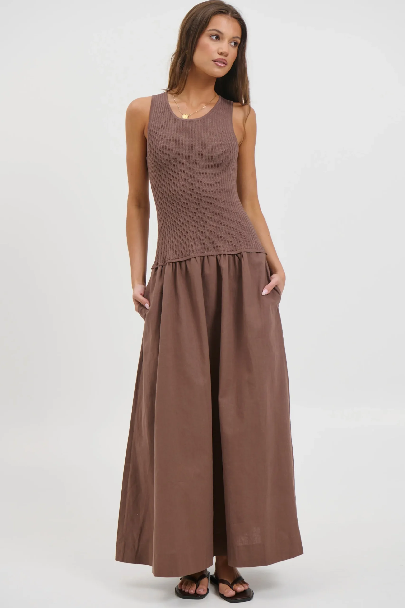 Malibu Maxi Dress Chocolate
