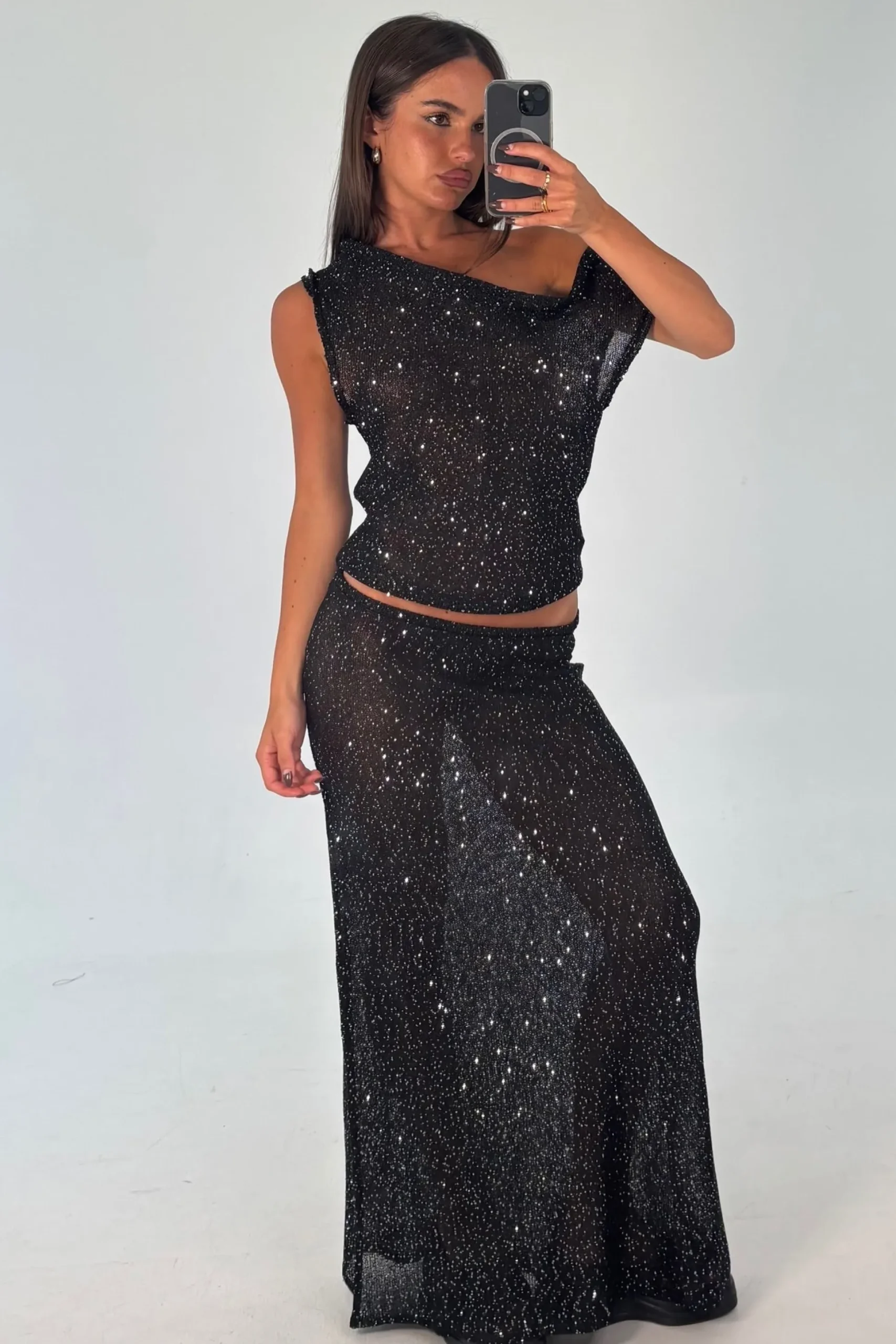 Manni Midi Skirt Black