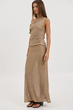 Manni Midi Skirt Gold