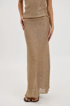Manni Midi Skirt Gold