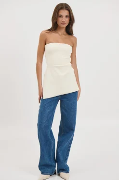 Melinda Strapless Top Cream