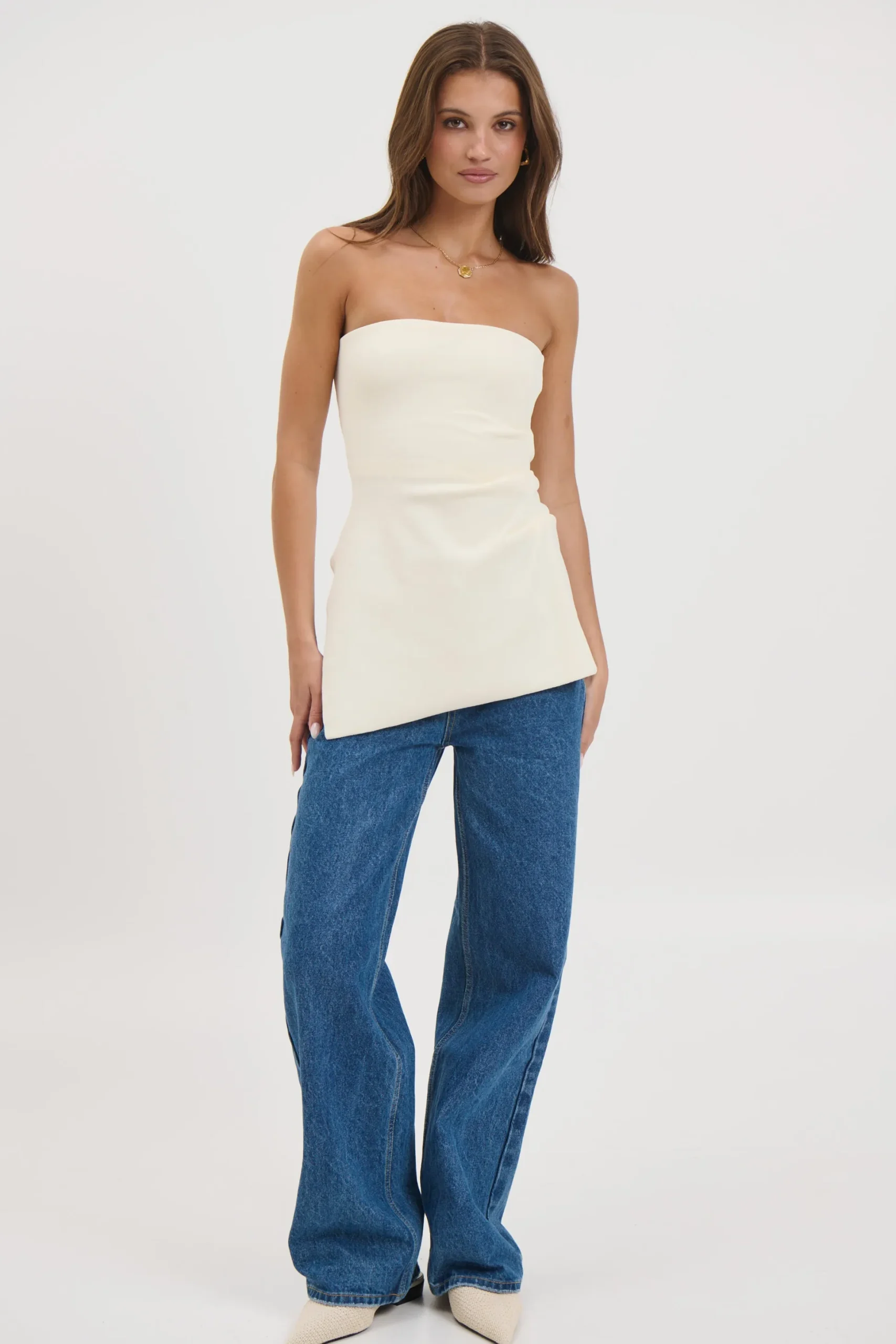 Melinda Strapless Top Cream