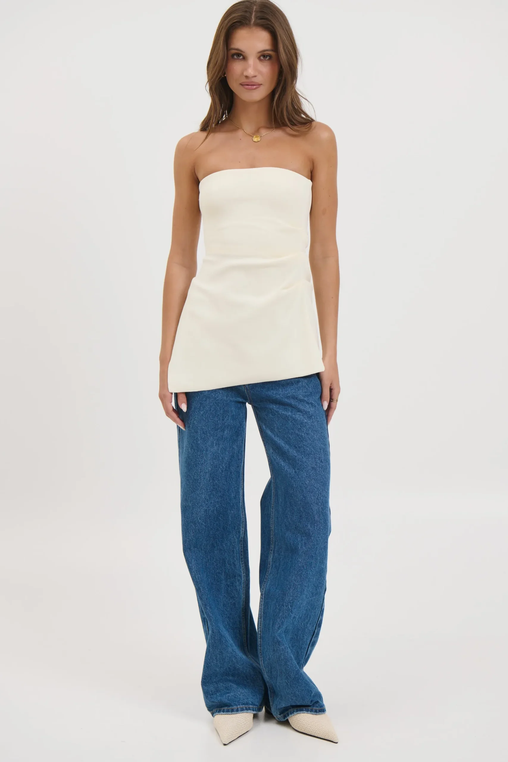 Melinda Strapless Top Cream