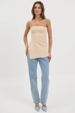 Melinda Strapless Top Sand